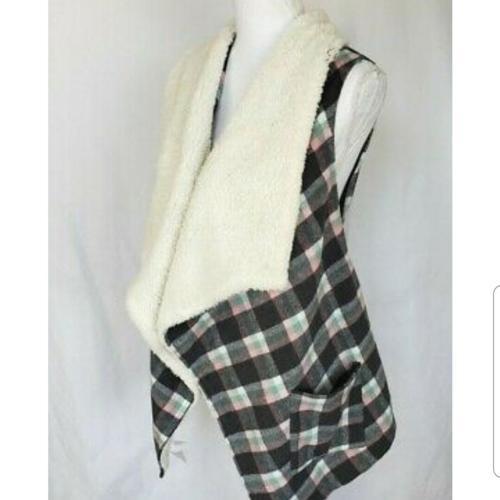 Plaid Sherpa Vest